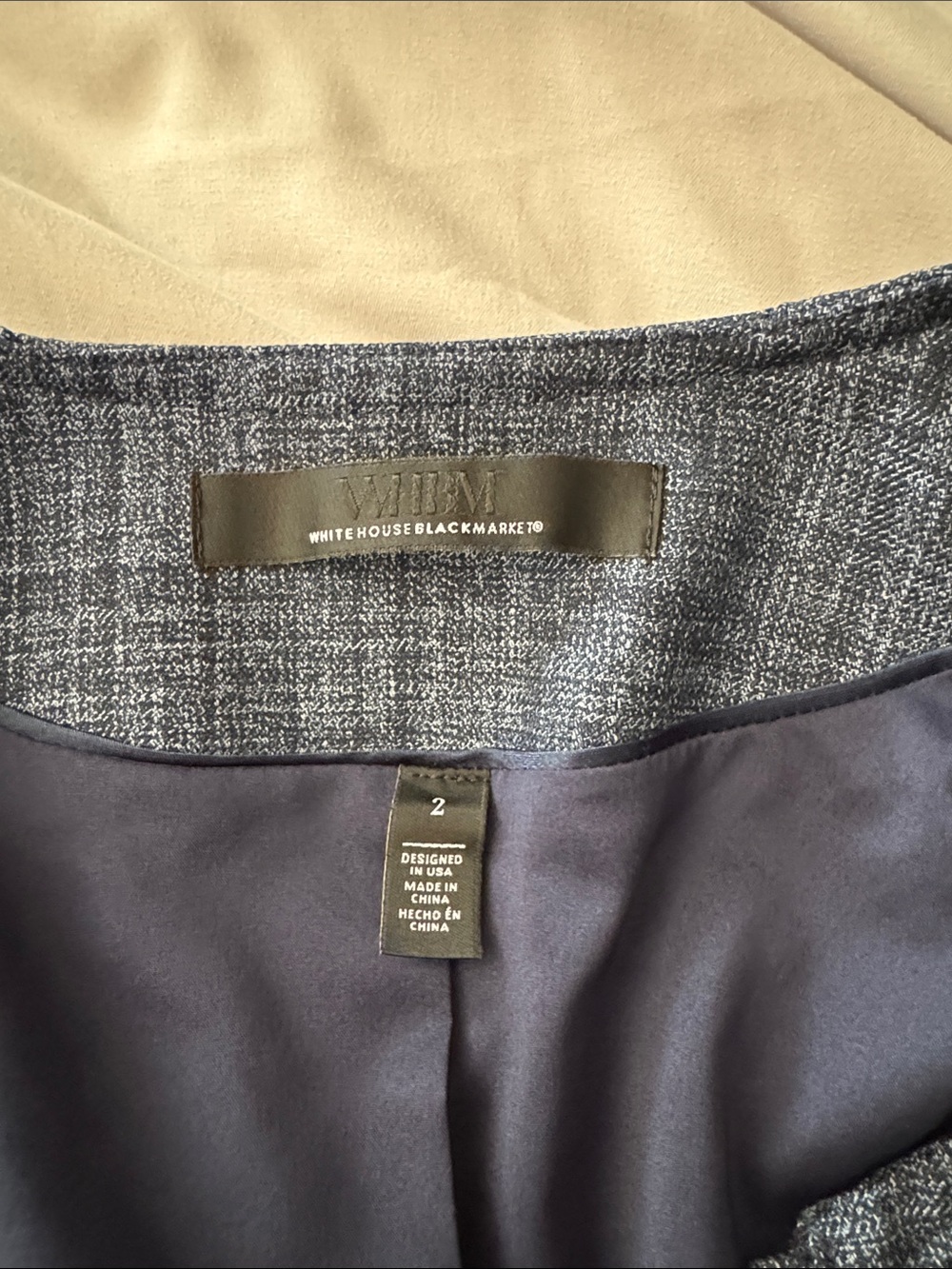 White House Black Market | Sea Blue Crosshatch Flirty Peplum Jacket Size 2 - Picture 5 of 11